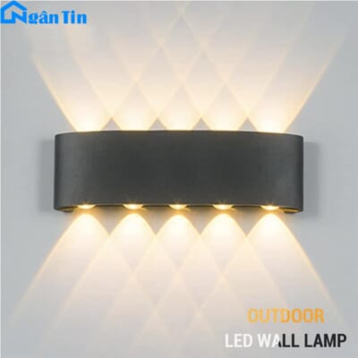 Đèn Led hắt tường treo tường gắn tường trong nhà ngoài trời 10 bóng Led 220V VNT625-21 Ngân Tin