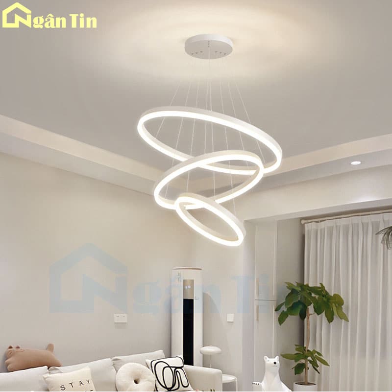Đèn thả trần 3 vòng led 20-40-60 trang trí phòng khách bàn ăn tích hợp Led 3 chế độ màu TH822 Ngân Tin 3 den-tha-tran-3-vong-th822-ngan-tin