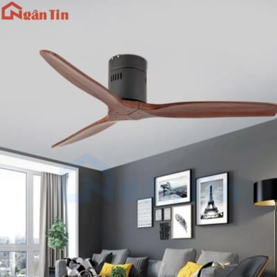 Quạt Trần 3 Cánh Gỗ Trang Trí Sảnh Phòng Khách Cao Cấp VF57 Ngân Tin (Tặng kèm remote điều khiển từ xa)