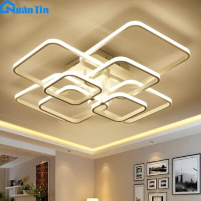 Đèn Mâm LED 8 Cánh Ốp Trần Hiện Đại Trang Trí Phòng Khách Led 3 Chế Độ Màu MO931E Ngân Tin (Tặng kèm remote điều khiển tiện dụng)