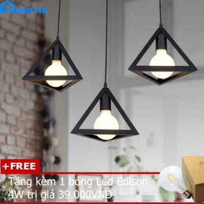 Đèn thả trần trang trí nhà quán cà phê THCN132 Ngân Tin (Tặng kèm 01 bóng Led Edison 4w)