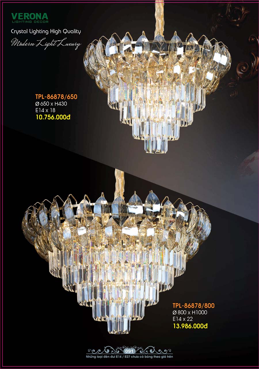 Catalog Đèn Trang Trí Ngân Tin 608 den chum pha le trang tri sanh ngan tin 13