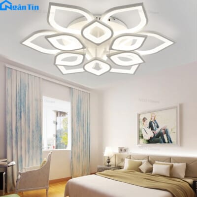 Đèn Mâm LED 12 Cánh Hoa Ốp Trần Hiện Đại Trang Trí Phòng Khách Phòng Ngủ OT7015 Ngân Tin