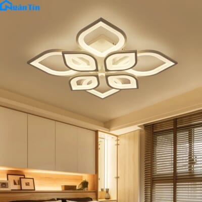 Đèn Mâm LED 8 Cánh Ốp Trần Hiện Đại Trang Trí Phòng Khách MO924A Ngân Tin (Tặng kèm remote điều khiển từ xa)