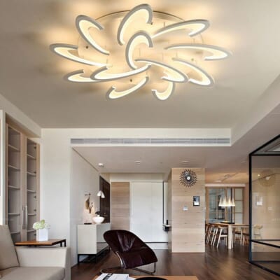Đèn Mâm LED Ốp Trần 12 Cánh Hiện Đại Trang Trí Phòng Khách Led 3 Chế Độ Màu MO903A Ngân Tin (Tặng kèm remote điều khiển từ xa)