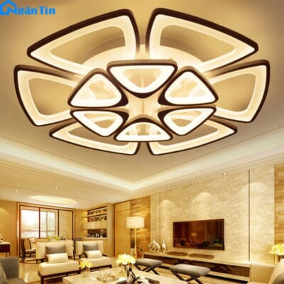 Đèn Mâm LED 12 Cánh Ốp Trần Hiện Đại Trang Trí Phòng Khách MO918 Ngân Tin (Tặng kèm remote điều khiển từ xa)