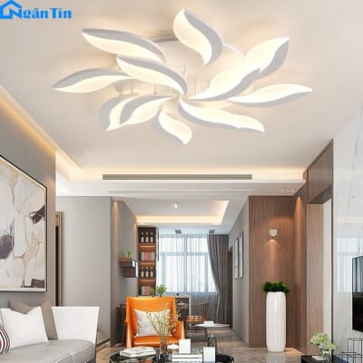Đèn Mâm LED 12 Cánh Ốp Trần Hiện Đại Trang Trí Phòng Khách MO930B Ngân Tin (Tặng kèm remote điều khiển từ xa)
