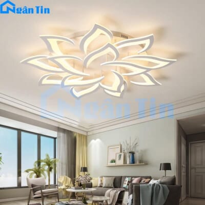 Đèn Mâm LED 14 Cánh Ốp Trần Hiện Đại Trang Trí Phòng Khách MO977 Ngân Tin (Tặng kèm remote điều khiển từ xa)