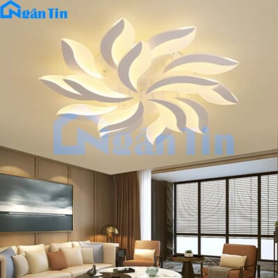 Đèn Mâm LED 15 Cánh Ốp Trần Hiện Đại Trang Trí Phòng Khách MO930 Ngân Tin (Tặng kèm remote điều khiển từ xa)