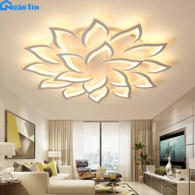Đèn Mâm LED 18 Cánh Ốp Trần Hiện Đại Trang Trí Phòng Khách MO978 Ngân Tin (Tặng kèm remote điều khiển từ xa)
