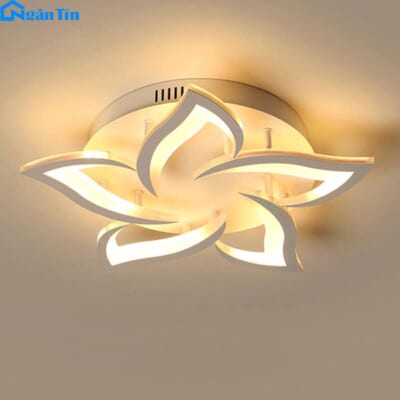 Đèn Mâm LED 5 Cánh Ốp Trần Hiện Đại Trang Trí Phòng Khách MO975 Ngân Tin (Tặng kèm remote điều khiển từ xa)