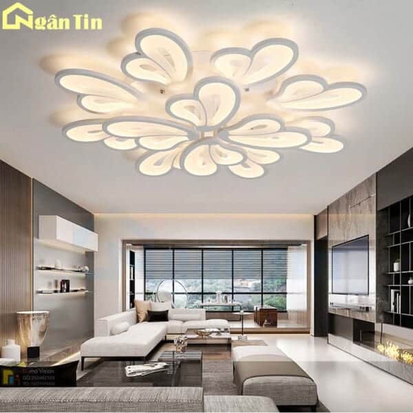 Đèn Mâm 12 Cánh Ốp Trần Cánh Bướm Trang Trí Phòng Khách Phòng Ngủ Bàn ăn Led 3 Chế Độ Màu OT8063T12 Ngân Tin (Kèm remote) - Image 5