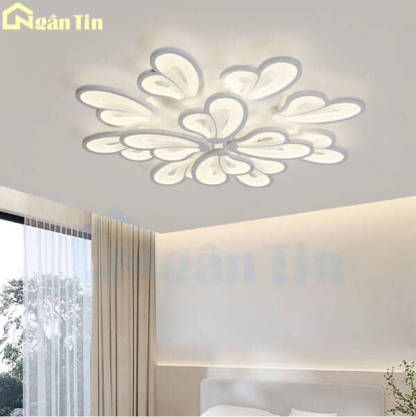 Đèn Mâm 12 Cánh Ốp Trần Cánh Bướm Trang Trí Phòng Khách Phòng Ngủ Bàn ăn Led 3 Chế Độ Màu OT8063T12 Ngân Tin (Kèm remote) - Image 7
