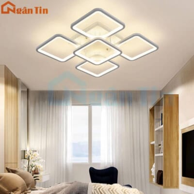 Đèn Mâm LED 5 Cánh Ốp Trần Hiện Đại Trang Trí Phòng Khách MO913 Ngân Tin (Tặng kèm remote điều khiển từ xa)