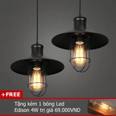 Đèn thả trần trang trí quán café THCN66 Ngân Tin (Tặng kèm một bóng đèn Led Edison 4W)