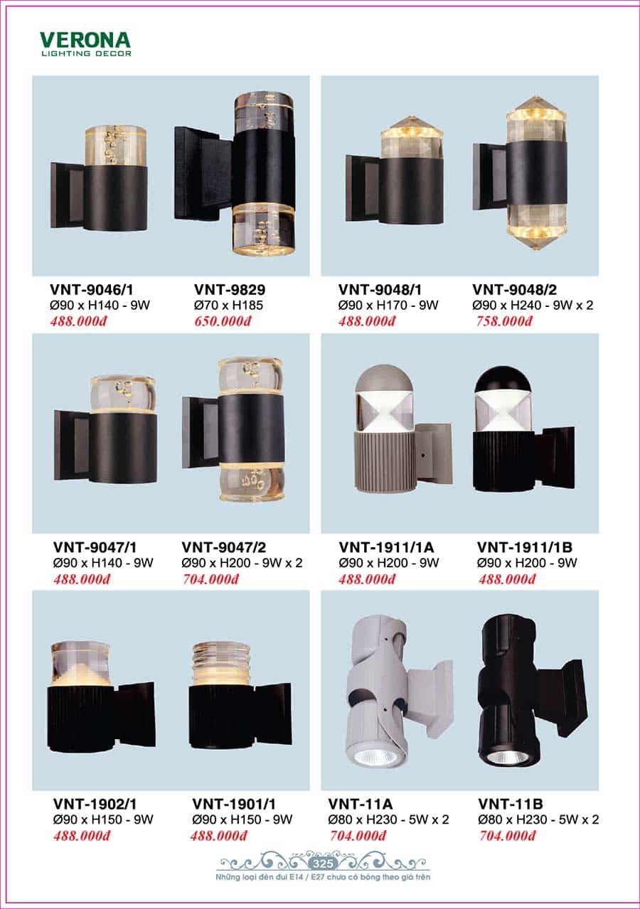 Catalog Đèn Trang Trí Ngân Tin 152 den treo tuong gan tuong trong nha ngan tin 09 1
