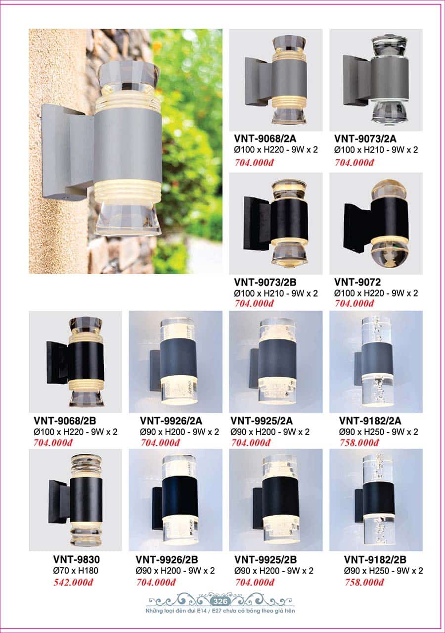 Catalog Đèn Trang Trí Ngân Tin 154 den treo tuong gan tuong trong nha ngan tin 10 1
