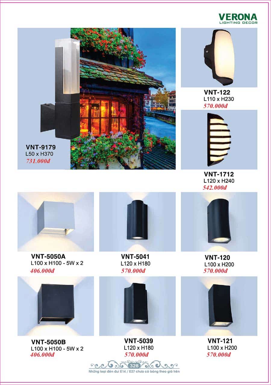 Catalog Đèn Trang Trí Ngân Tin 158 den treo tuong gan tuong trong nha ngan tin 12 1