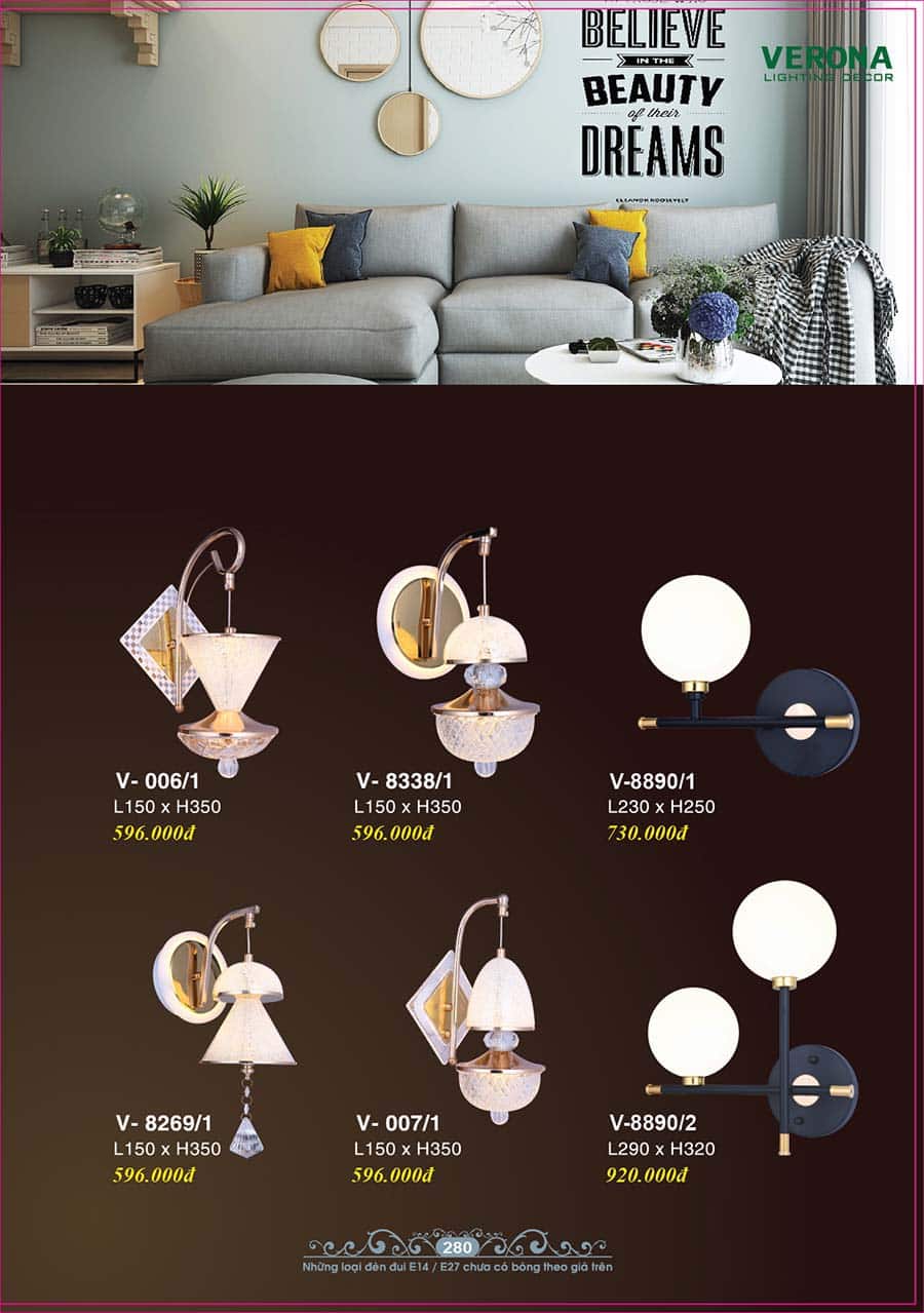 Catalog Đèn Trang Trí Ngân Tin 212 den treo tuong gan tuong trong nha ngan tin 14 1
