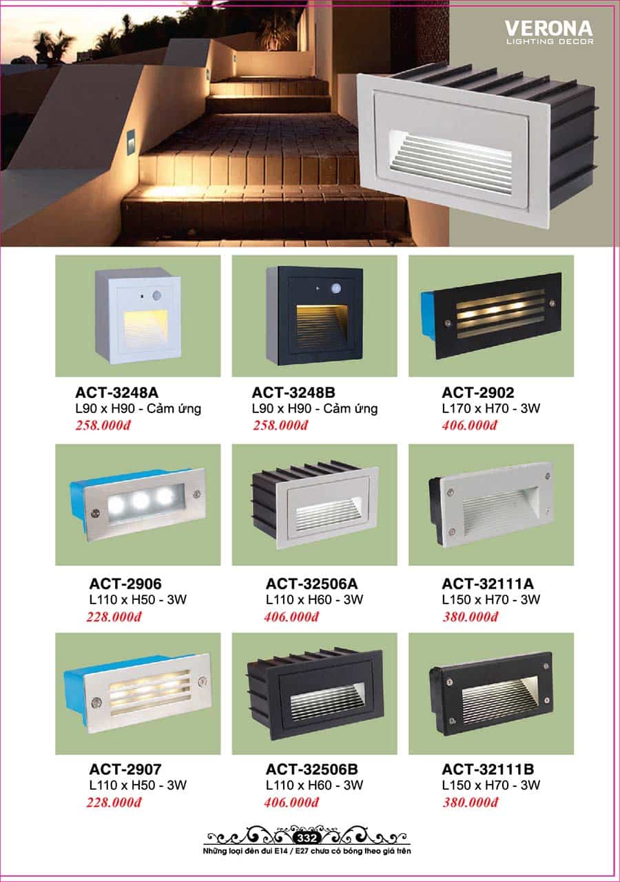 Catalog Đèn Trang Trí Ngân Tin 166 den treo tuong gan tuong trong nha ngan tin 16