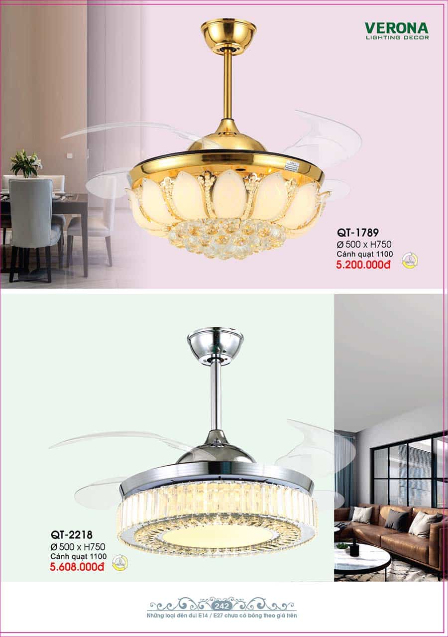 Catalog Đèn Trang Trí Ngân Tin 536 quat tran den led canh go trang tri trong nha ngan tin 06