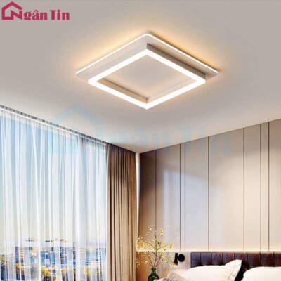 Đèn Mâm LED Ốp Trần Vuông Hiện Đại Trang Trí Phòng Ngủ MO966 Ngân Tin