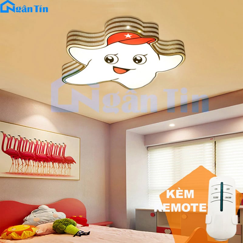 Đèn Mâm LED Ngôi Sao Trang Trí Phòng Ngủ Cho Bé Led 3 Chế Độ Màu OP1213 Ngân Tin (Kèm remote điều khiển Led 3 chế độ màu) 1 den-mam-led-ngoi-sao-led-3-che-do-mau-op1213-ngan-tin-kem-remote