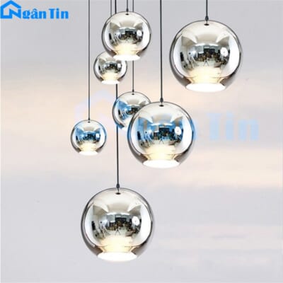 Đèn thả trần thủy tinh trang trí nhà quán cà phê T89 Ngân Tin (Tặng kèm 1 bóng Led edison 4w ánh sáng vàng)