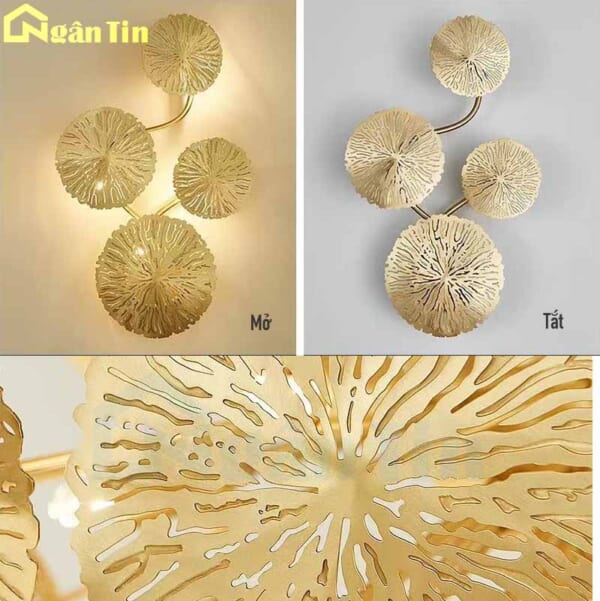 Đèn treo tường ốp tường 4 cánh sen trang trí phòng ngủ phòng khách 220V VK92 Ngân Tin - Image 5