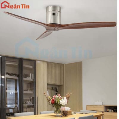 Quạt Trần 3 Cánh Gỗ Trang Trí Phòng Ngủ Phòng Khách Cao Cấp VF39 Ngân Tin (Kèm remote điều khiển từ xa)