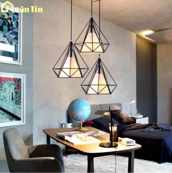 Đèn thả trần kim cương trang trí bàn ăn quầy bar phòng ngủ E27 220V TCF22 Ngân Tin