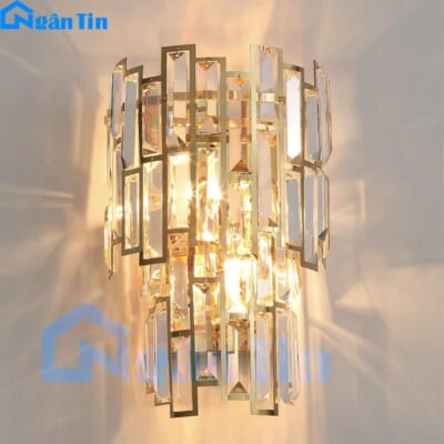 Đèn treo tường pha lê trang trí trong nhà cầu thang Led 3 chế độ màu 220V GT449 Ngân Tin
