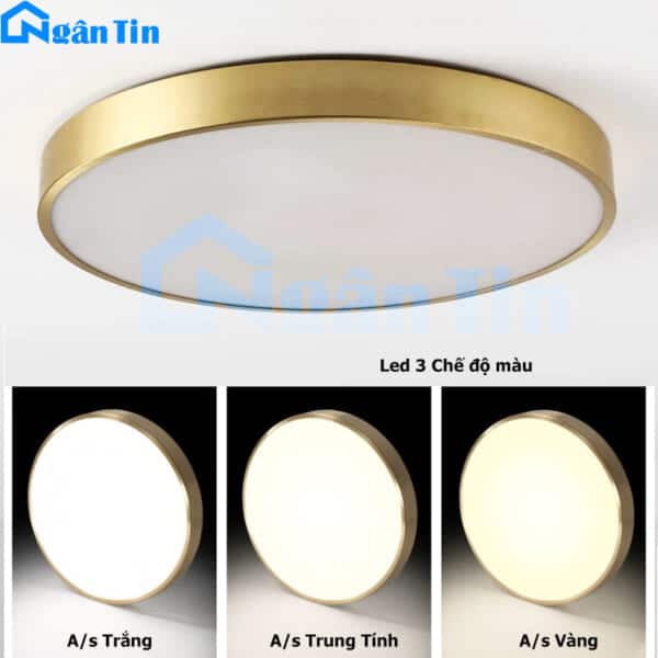 Đèn Mâm LED Ốp Trần Đồng Trang Trí Phòng Ngủ Phòng Khách Led 3 Màu OD717 Ngân Tin - Image 12