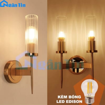 Đèn gắn tường ốp tường trang trí phòng khách phòng ngủ cầu thang E14 220V NGT447 Ngân Tin