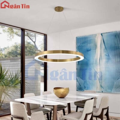 Đèn thả trần vòng Led 80cm trang trí phòng ngủ bàn ăn tích 3 chế độ màu THD7039 Ngân Tin