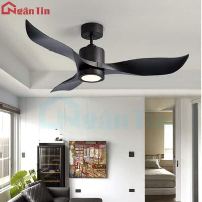 Quạt Trần Đèn Led 3 Cánh Trang Trí Phòng Ngủ Phòng Khách Cao Cấp VF04 Ngân Tin (Kèm remote điều khiển từ xa)