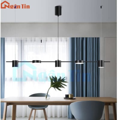 Đèn thả trần 5 bóng trang trí phòng khách bàn ăn Led 3 chế độ màu 220V THCN228 Ngân Tin