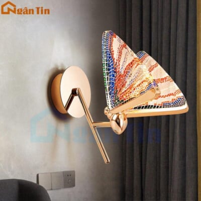 Đèn Led treo tường ốp tường hình bướm trang trí phòng ngủ phòng khách cầu thang 8W Led 3 chế độ màu VPL110 Ngân Tin