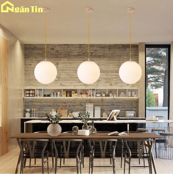 Đèn thả trần thủy tinh trang trí bàn ăn quầy bar phòng ngủ E27 220V THCN207 Ngân Tin (Kèm bóng Led 3 chế độ màu) - Image 5