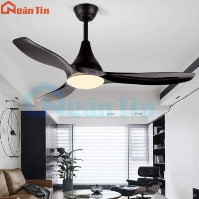 Quạt Trần Đèn Led 3 Cánh Trang Trí Sảnh Phòng Khách Cao Cấp QT52153 Ngân Tin (Kèm remote điều khiển từ xa)