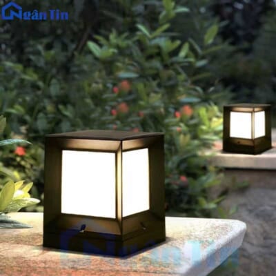 Đèn trụ cổng vuông năng lượng mặt trời trang trí trụ cổng tường rào Led 12W TD07 Ngân Tin