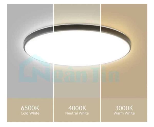 Đèn Mâm LED Ốp Trần Tròn Hiện Đại Trang Trí Phòng Ngủ Led 3 Màu OP1247 Ngân Tin - Image 11