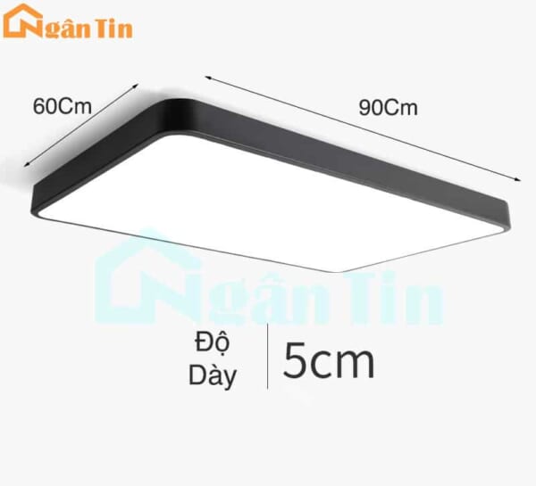 Đèn Mâm LED Ốp Trần Chữ Nhật Hiện Đại Trang Trí Phòng Ngủ Led 3 Màu OP1249 Ngân Tin - Image 2