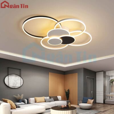 Đèn Mâm LED Ốp Trần Hiện Đại Trang Trí Phòng Khách Led 3 Chế Độ Màu MO9065 Ngân Tin (Kèm remote điều khiển từ xa)