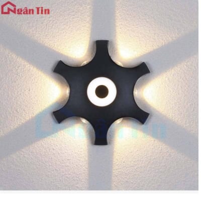 Đèn Led treo tường hắt tường 6 tia trang trí ngoài trời trong nhà 220V VNT160 Ngân Tin