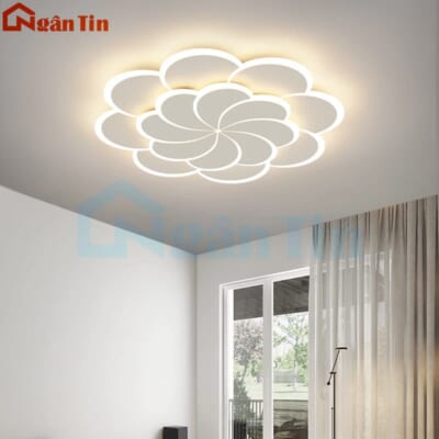 Đèn Mâm LED Ốp Trần Phi 80Cm Hiện Đại Trang Trí Phòng Ngủ Phòng Khách Led 3 Chế Độ Màu MO9070 Ngân Tin (Kèm remote điều khiển từ xa)