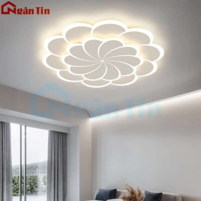 Đèn Mâm LED Ốp Trần Phi 105Cm Hiện Đại Trang Trí Phòng Ngủ Phòng Khách Led 3 Chế Độ Màu MO9071 Ngân Tin (Kèm remote điều khiển từ xa)