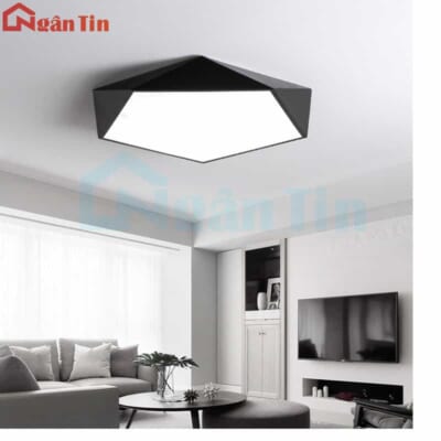 Đèn Mâm LED Ốp Trần Ngũ Giác Hiện Đại Trang Trí Phòng Ngủ Led 3 Màu OP1250 Ngân Tin