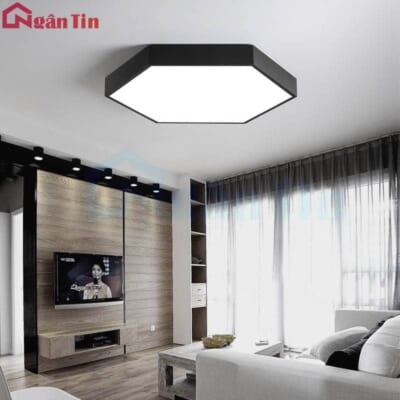 Đèn Mâm LED Ốp Trần Lục Giác Hiện Đại Trang Trí Phòng Ngủ Led 3 Màu OP1251 Ngân Tin