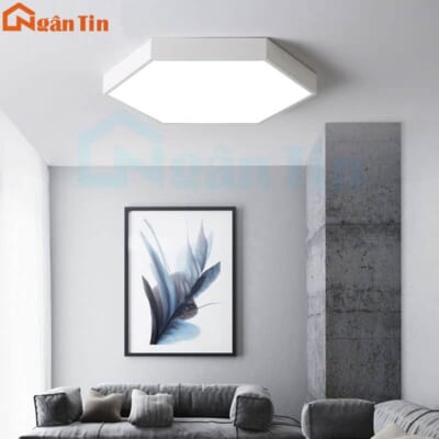 Đèn Mâm LED Ốp Trần Lục Giác Hiện Đại Trang Trí Phòng Ngủ Led 3 Màu OP1252 Ngân Tin